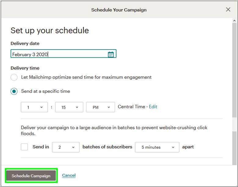 Schedule Campaign